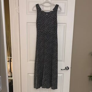 Elegant Black and White Floral Women's Summer Dress